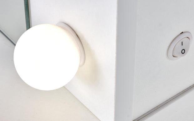 Halmar Tavolino da toeletta con specchio Hollywood XL Bianco
