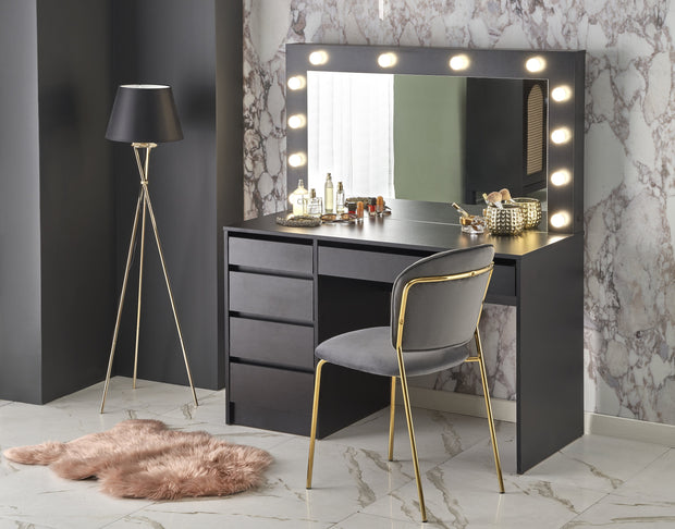 Halmar Tavolino da toeletta con specchio Hollywood XL Nero