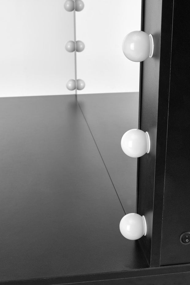Halmar Tavolino da toeletta con specchio Hollywood XL Nero