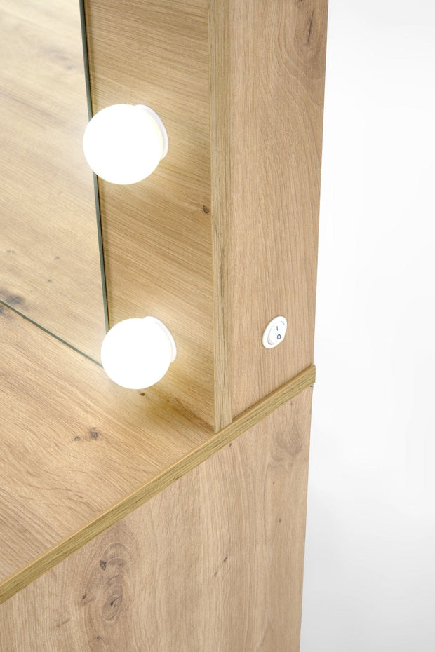Halmar Tavolino da toeletta con specchio Hollywood XL Quercia