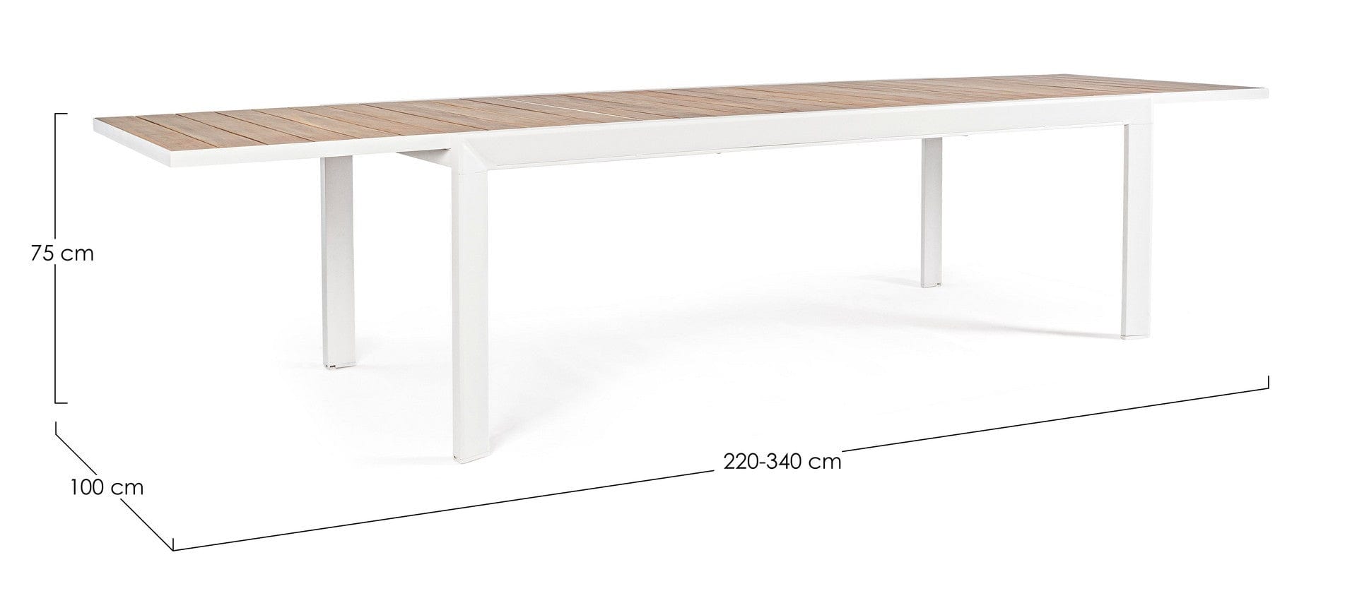 Bizzotto Tavolo da giardino estensibile Belmar Bianco