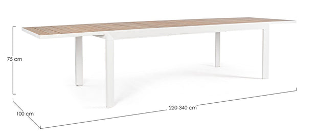Bizzotto Tavolo da giardino estensibile Belmar Bianco