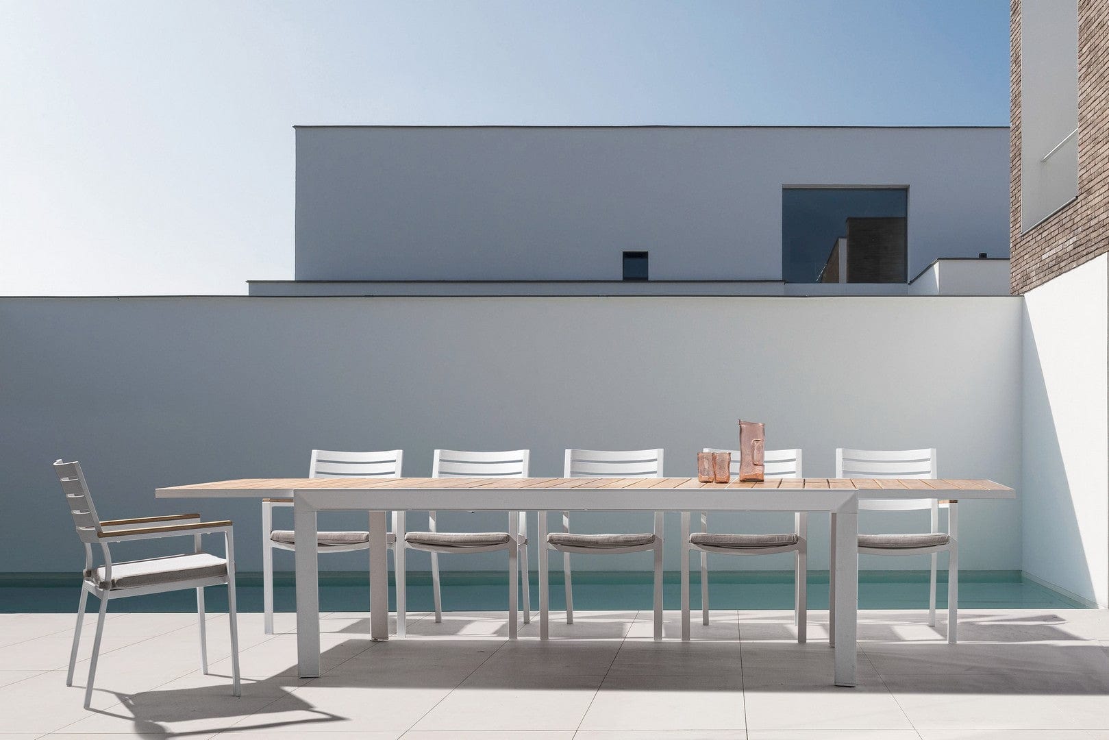 Bizzotto Tavolo da giardino estensibile Belmar Bianco