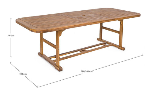 Bizzotto Tavolo da giardino estensibile Noemi Rectangle Naturale