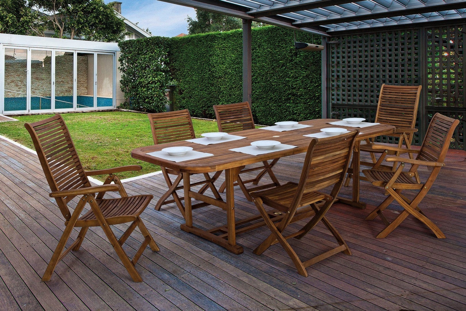 Bizzotto Tavolo da giardino estensibile Noemi Rectangle Naturale