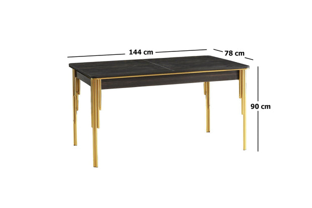 Tavolo da pranzo estensibile Damla 1101 Nero (4)