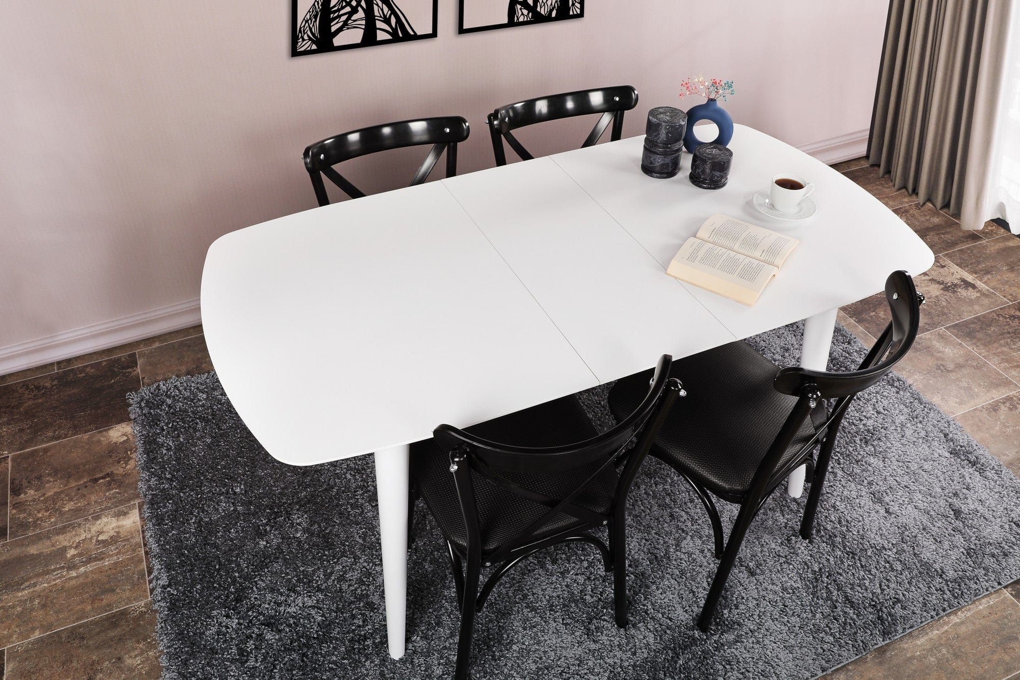 Tavolo da pranzo estensibile Retro 1193 Bianco (2)