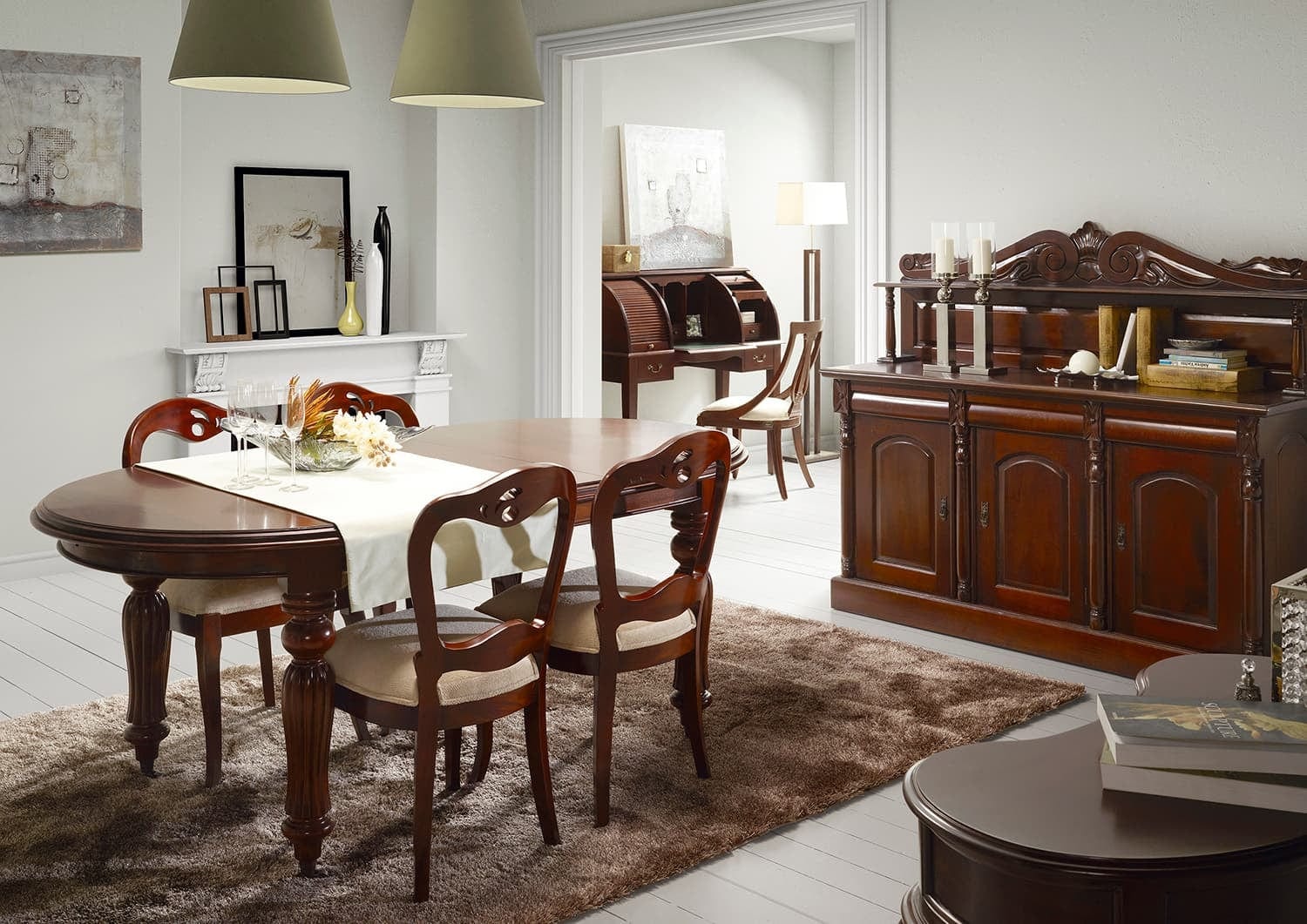 Tavolo da pranzo estensibile Vintage Oval Noce (1)