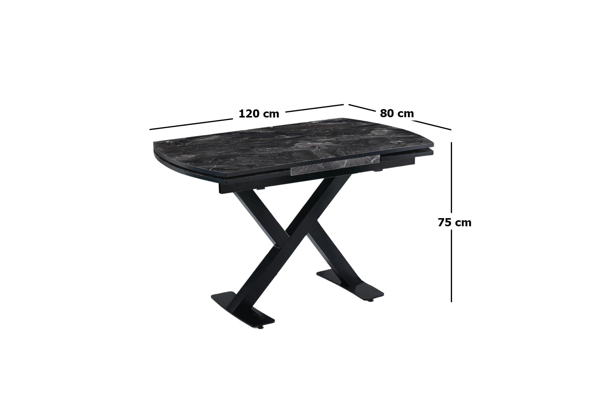 Tavolo da pranzo estensibile Viva 1083 Nero (4)