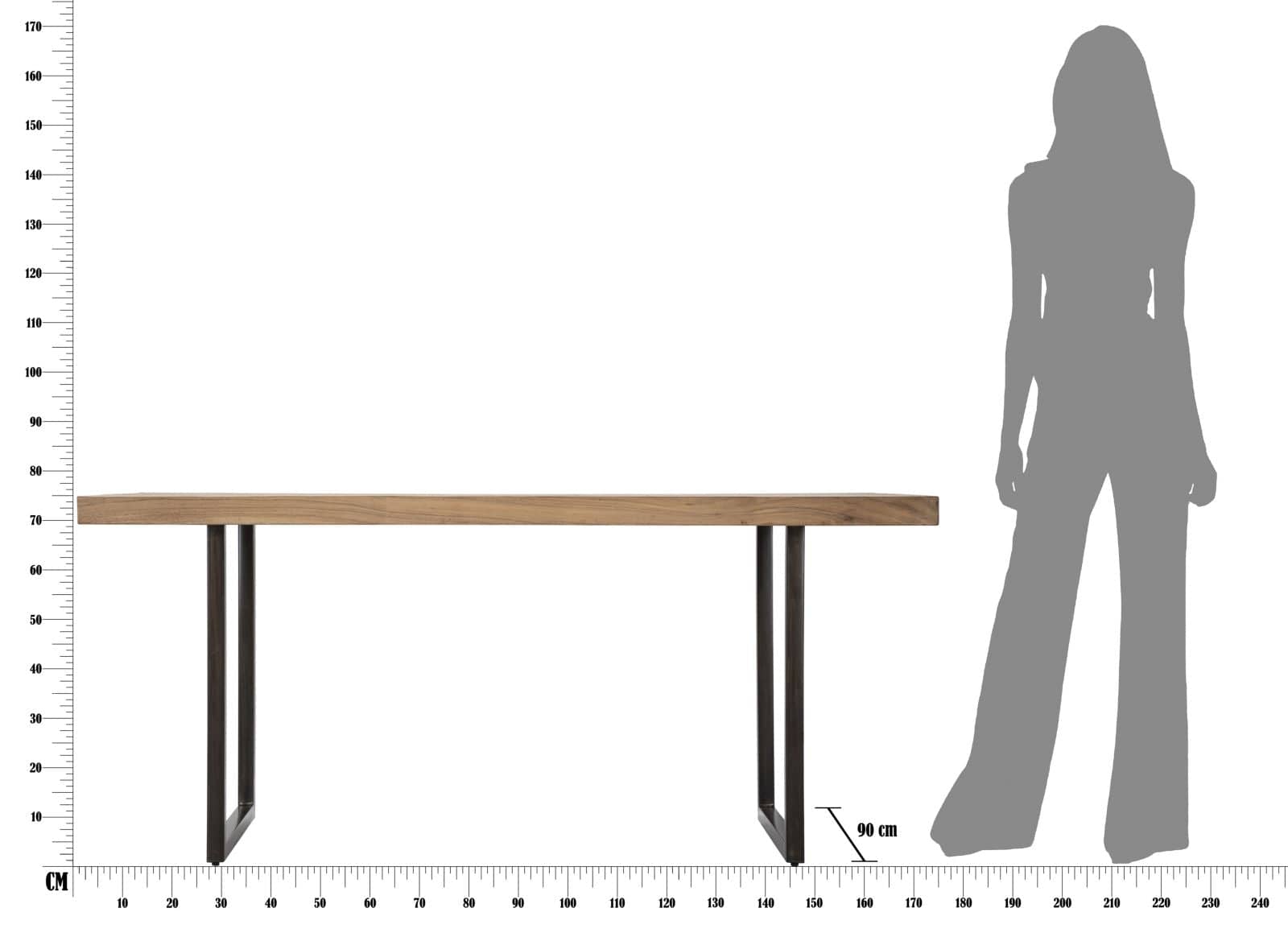 Tavolo Da Pranzo Mumbai cm 175x90x77 (Legno Di Acacia Nilotica) (8)