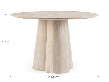 Bizzotto Tavolo da pranzo rotondo Nassor Naturale