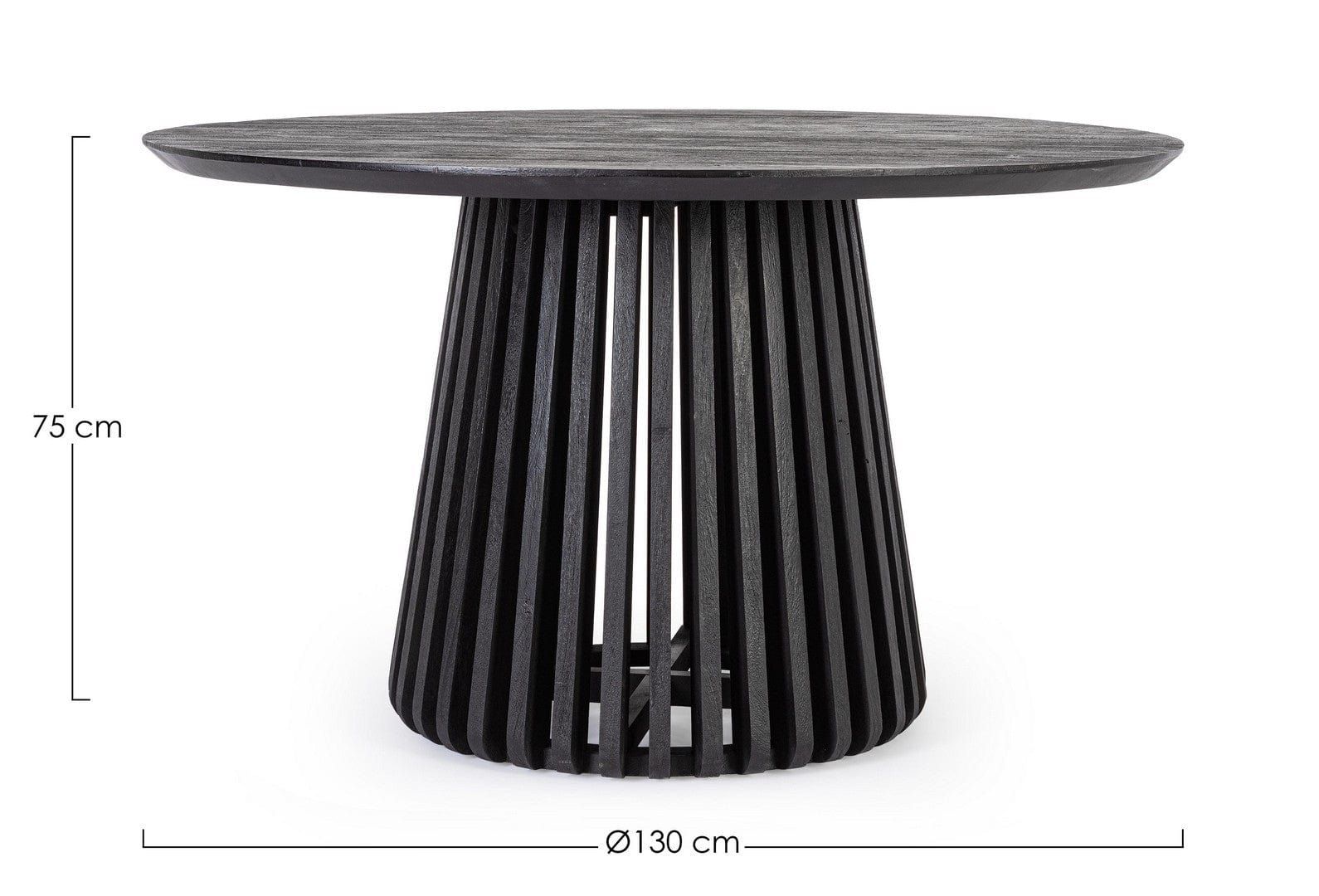 Bizzotto Tavolo da pranzo rotondo Odion Nero