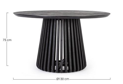Bizzotto Tavolo da pranzo rotondo Odion Nero