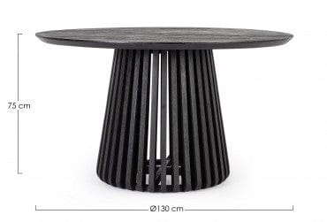 Bizzotto Tavolo da pranzo rotondo Odion Nero