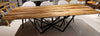 Mobex Tavolo in legno massello e gambe in metallo Amelie New Rustic Swiss Edge Castle Marrone