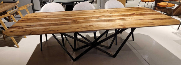 Mobex Tavolo in legno massello e gambe in metallo Amelie New Rustic Swiss Edge Castle Marrone