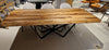 Mobex Tavolo in legno massello e gambe in metallo Amelie New Rustic Swiss Edge Castle Marrone