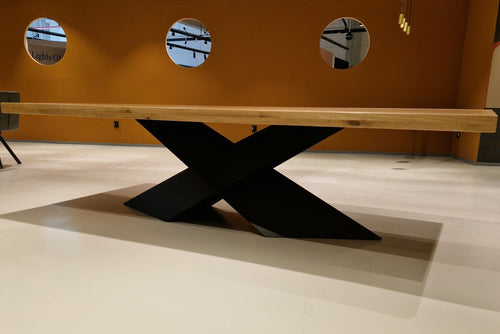 Mobex Tavolo in legno massello e gambe in metallo Harrod Nobil Regular Quercia