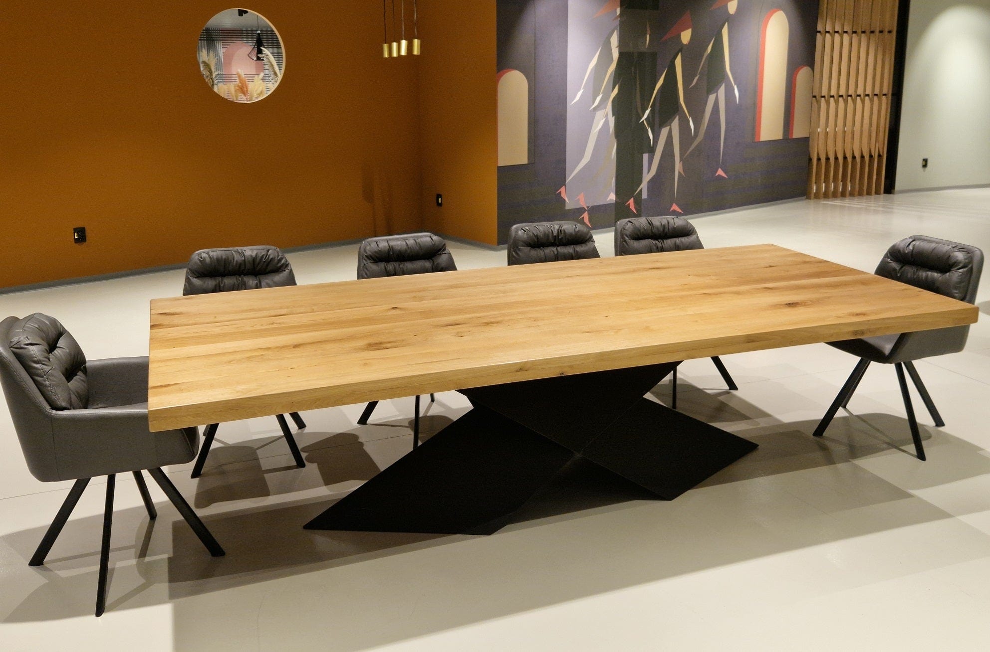 Mobex Tavolo in legno massello e gambe in metallo Harrod Nobil Regular Quercia