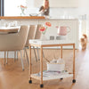 Tavolo mobile da minibar Tray, MDF di bambù bianco/naturale, L55xL34xH62 cm (2)