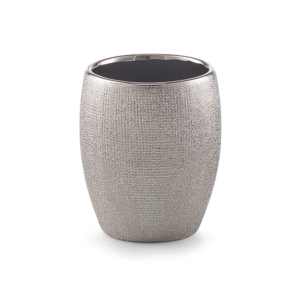Tazza per pennello in ceramica, argento glitterato, Ø 8,1xH9,8 cm