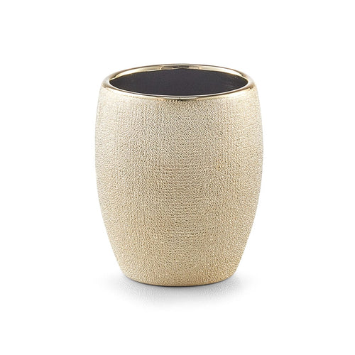 Tazza per pennello in ceramica, oro glitterato, Ø 8,1xH9,8 cm