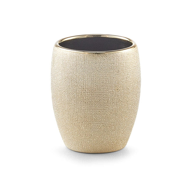 Tazza per pennello in ceramica, oro glitterato, Ø 8,1xH9,8 cm