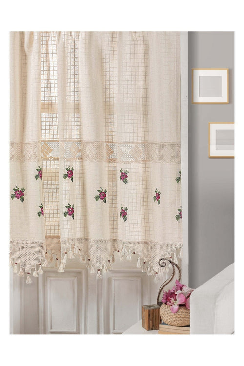 Tenda in cotone e lino Authentic Cross Beige & OYOTR-142-10 & OYOTR-142-10 & OYOTR-142-10