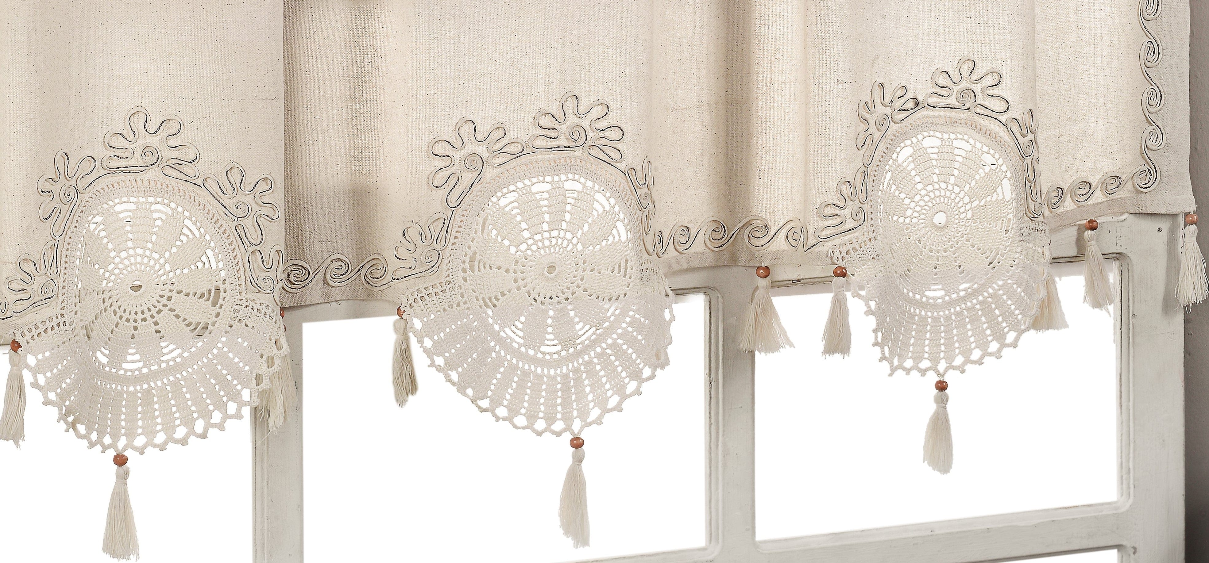 Tenda in cotone e lino Authentic Embroidered Beige (1)