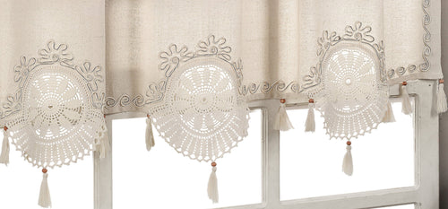Tenda in cotone e lino Authentic Embroidered Beige (1)