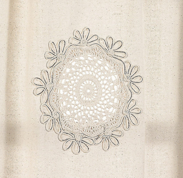 Tenda in cotone e lino Authentic Embroidered Beige (2)