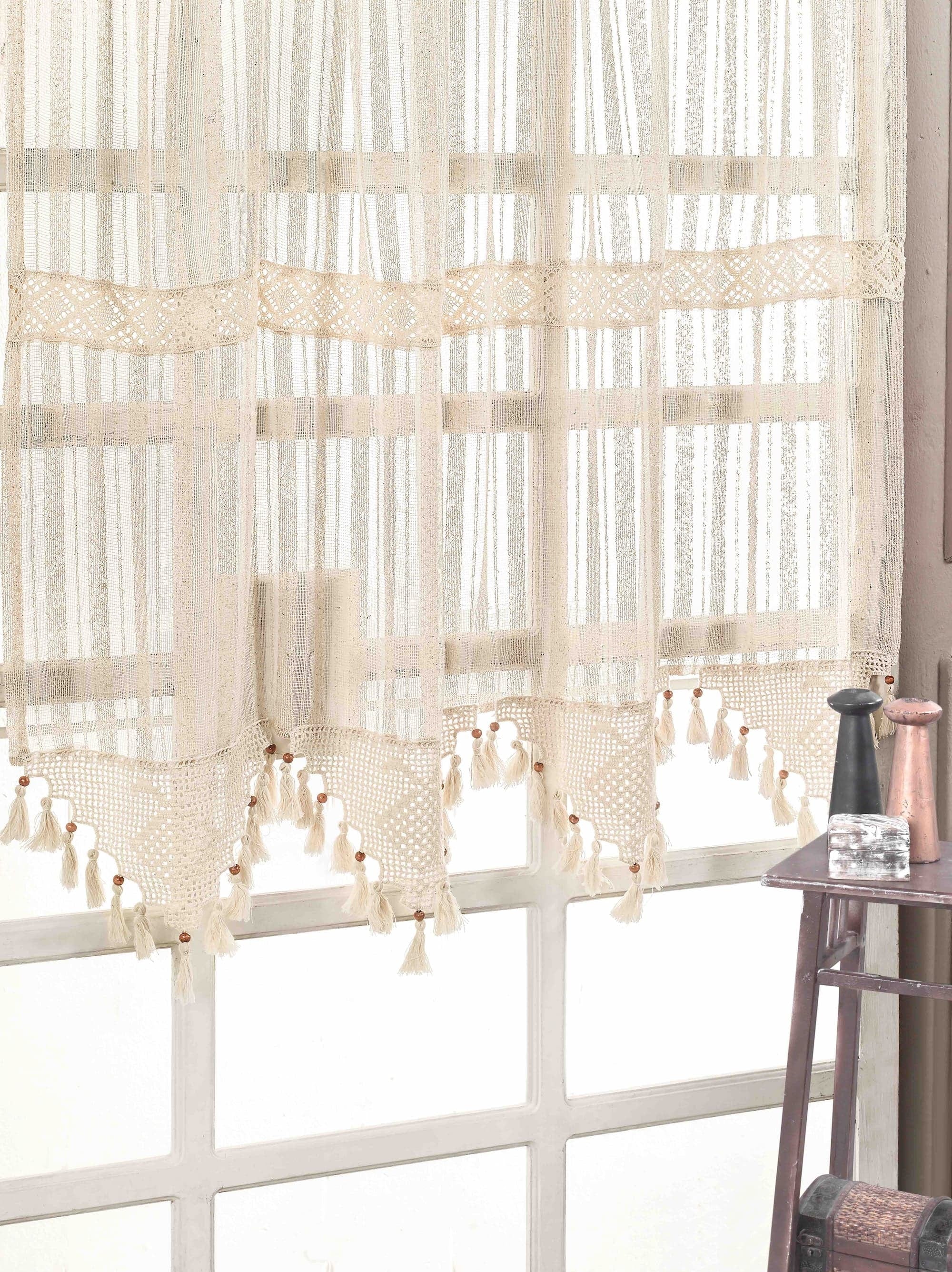 Tenda in cotone e lino Authentic Striped Beige & OYOTR-128-10 & OYOTR-128-10 & OYOTR-128-10