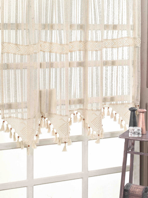 Tenda in cotone e lino Authentic Striped Beige & OYOTR-128-10 & OYOTR-128-10 & OYOTR-128-10