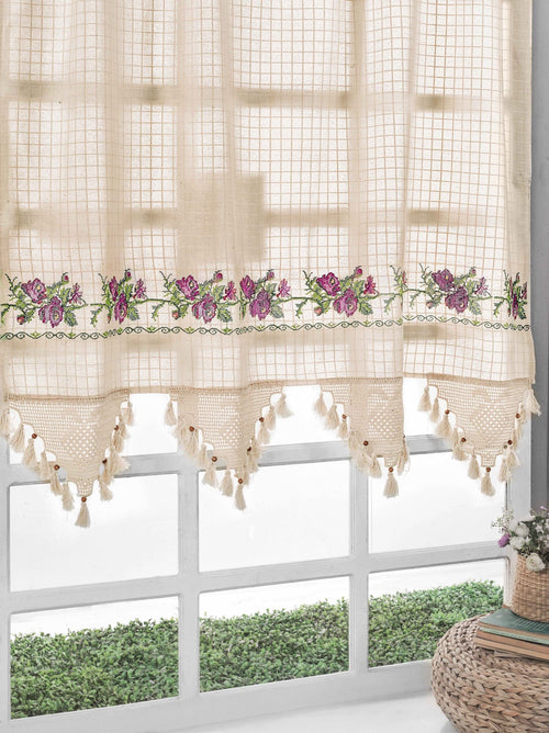 Tenda in cotone e lino Cross Stitch Violetto & OYOTR-136-19 & OYOTR-136-19 & OYOTR-136-19