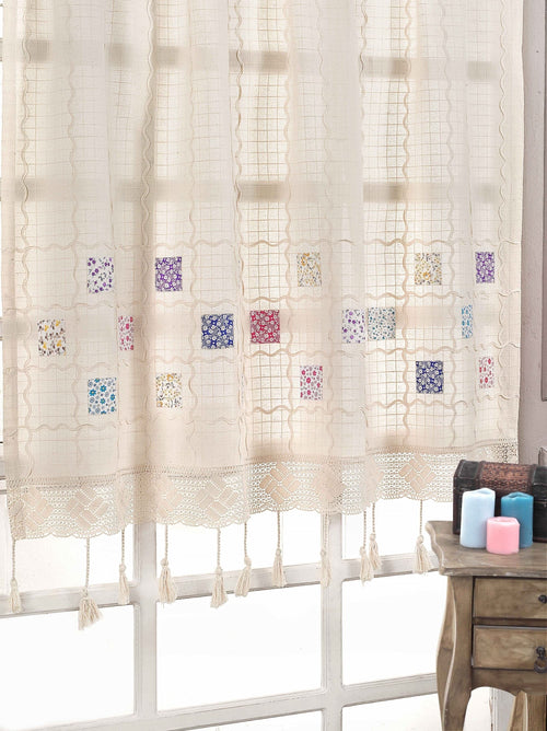 Tenda in cotone e lino Patchwork Multicolore & OYOTR-127-10 & OYOTR-127-10 & OYOTR-127-10
