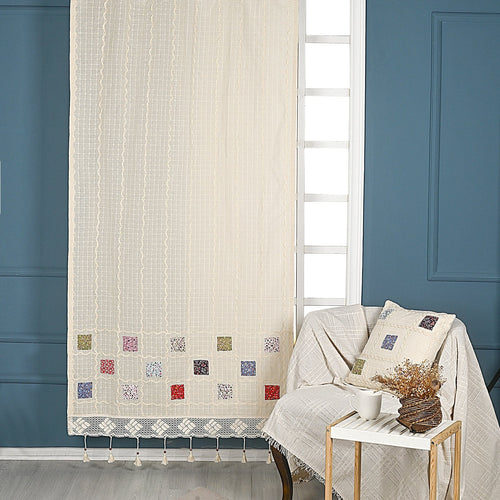 Tenda in cotone Patchwork Beige & OYOTR-CRT10 & OYOTR-CRT10 & OYOTR-CRT10