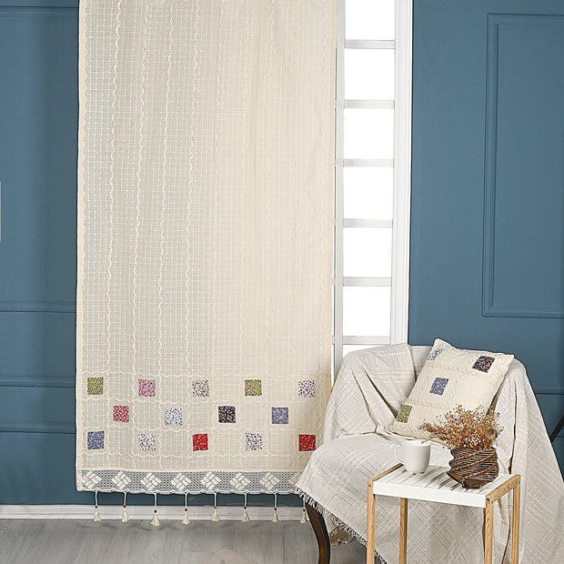 Tenda in cotone Patchwork Beige & OYOTR-CRT10 & OYOTR-CRT10 & OYOTR-CRT10
