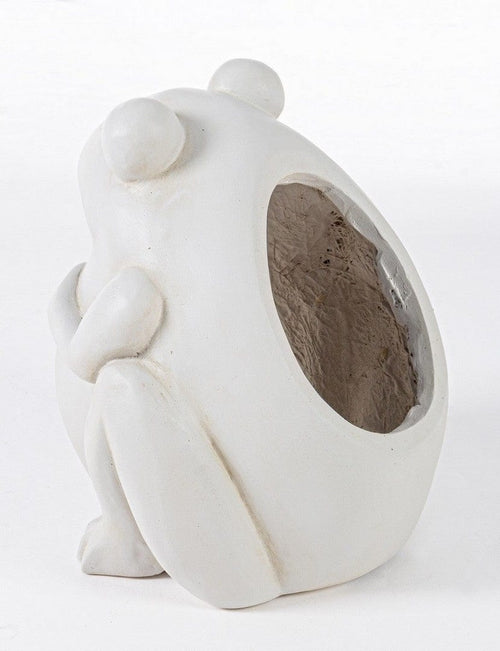 Bizzotto Vaso da fiori Garden Frog S Avorio