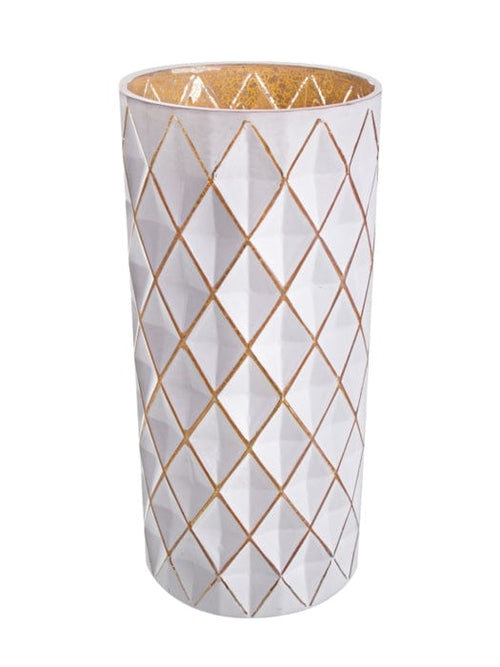 Bizzotto Vaso decorativo Boem Diamonds Bianco