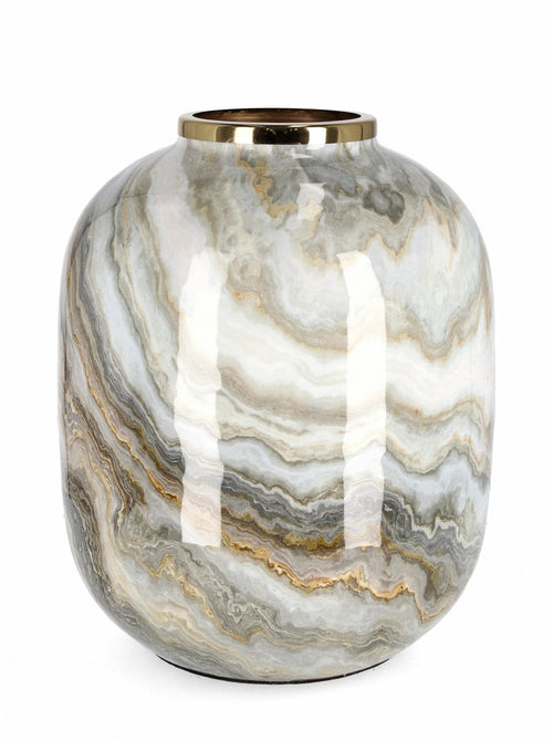Bizzotto Vaso decorativo Marsha Round L Marmo