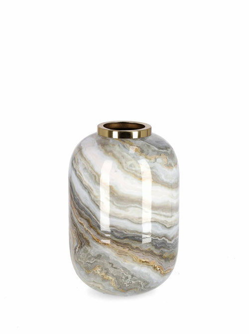 Bizzotto Vaso decorativo Marsha Round M Marmo