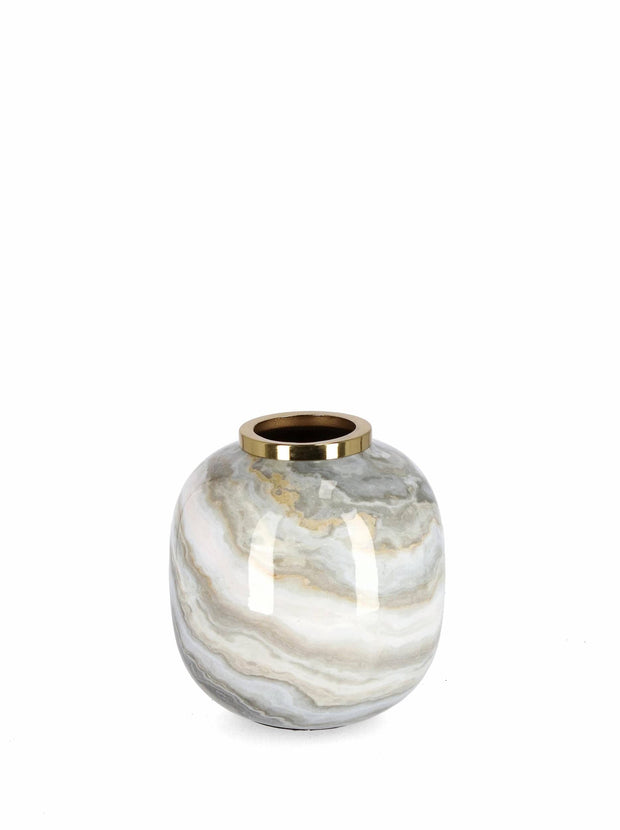 Bizzotto Vaso decorativo Marsha Round S Marmo