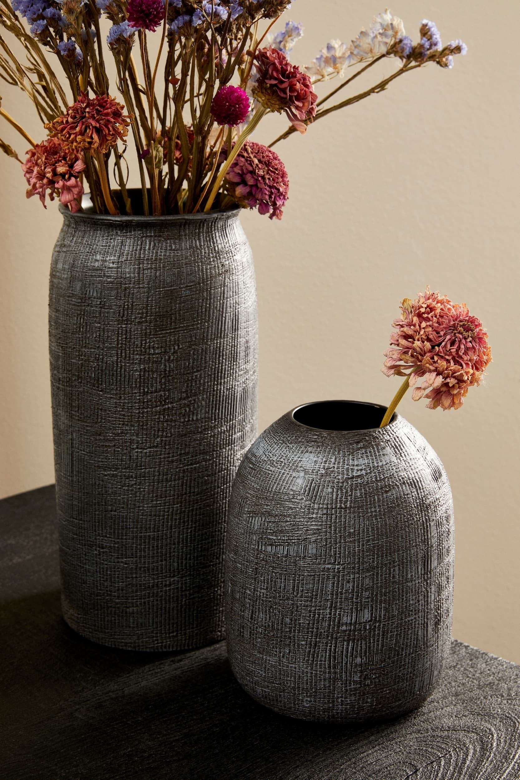 Bizzotto Vaso decorativo Papyrus S Grigio