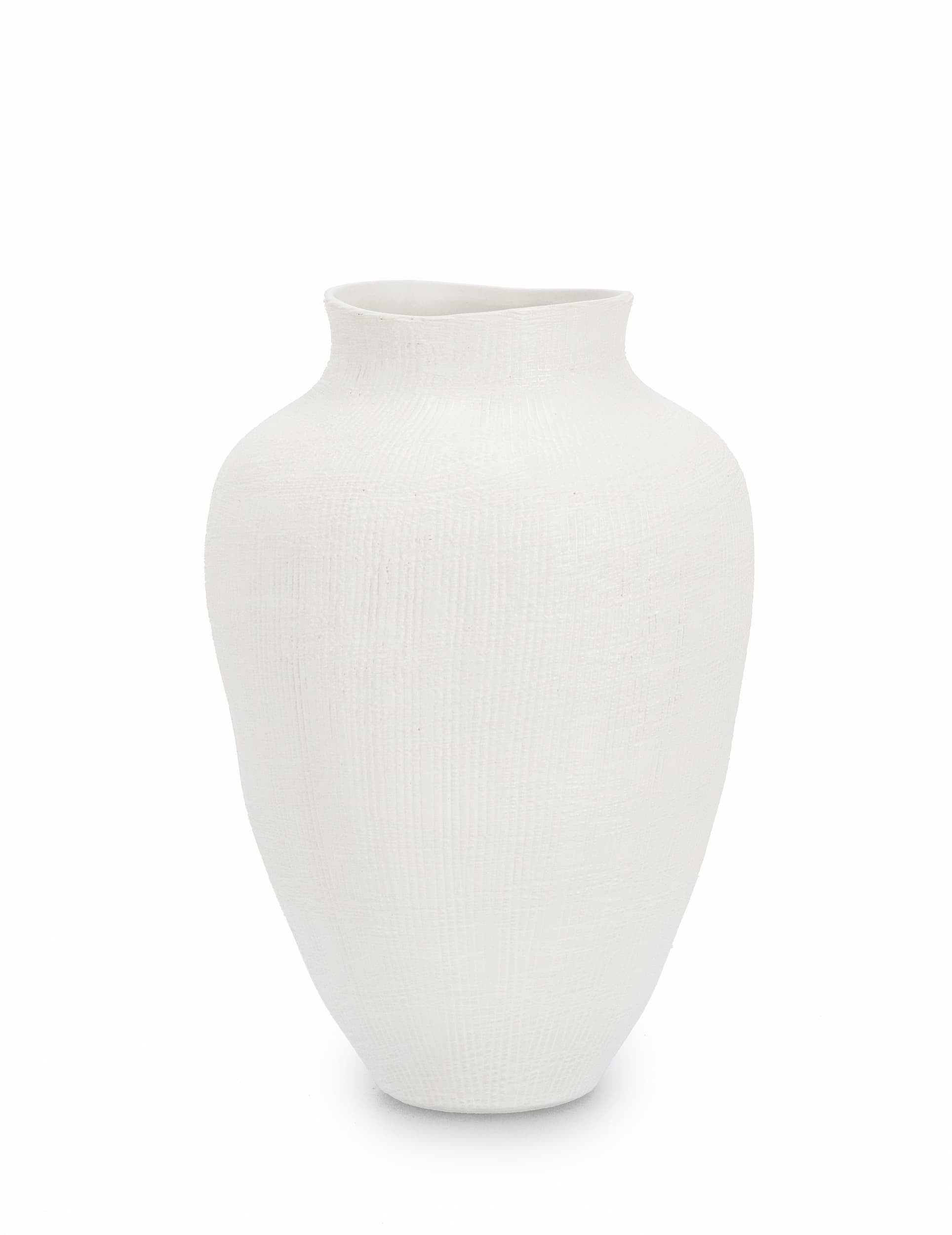 Bizzotto Vaso decorativo Papyrus Shaped M Bianco