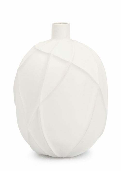 Bizzotto Vaso decorativo Ridged L Bianco