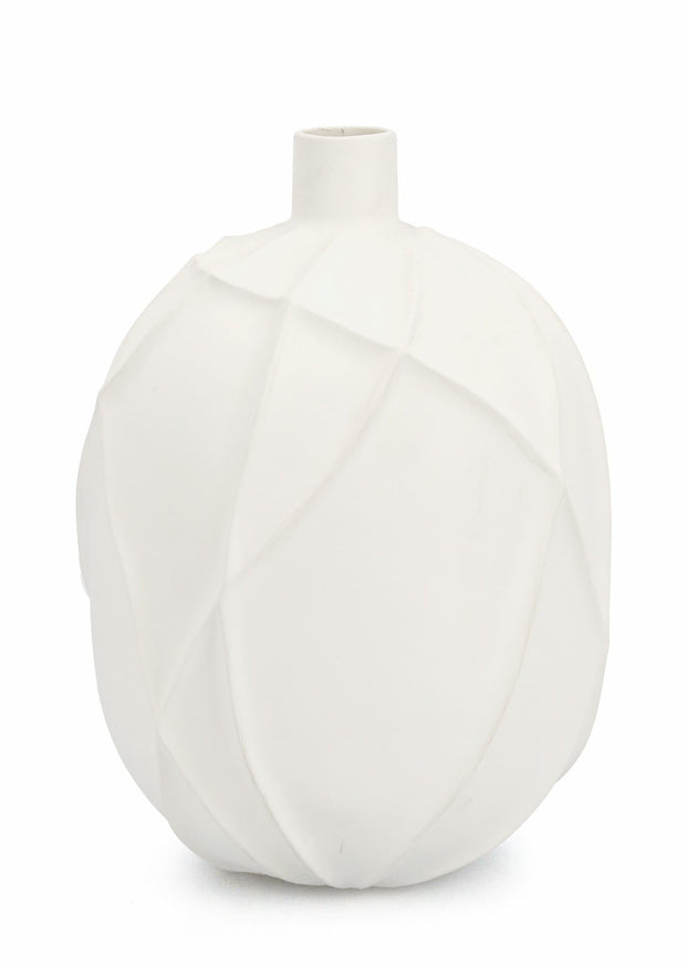 Bizzotto Vaso decorativo Ridged L Bianco