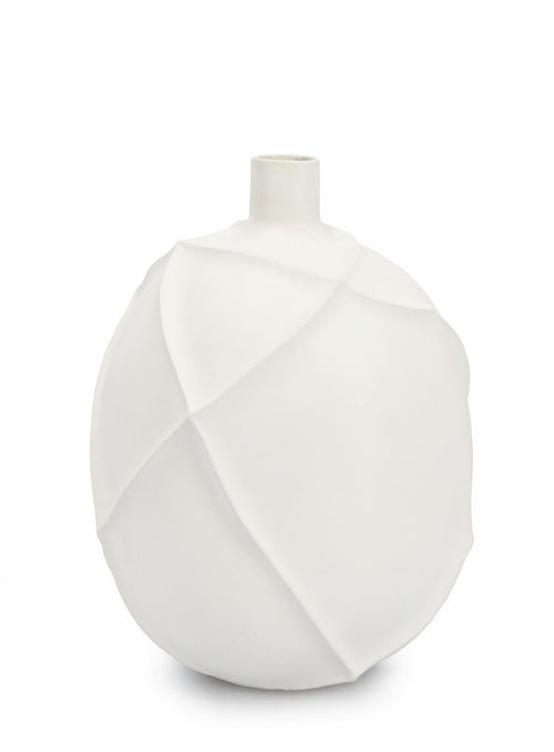 Bizzotto Vaso decorativo Ridged S Bianco