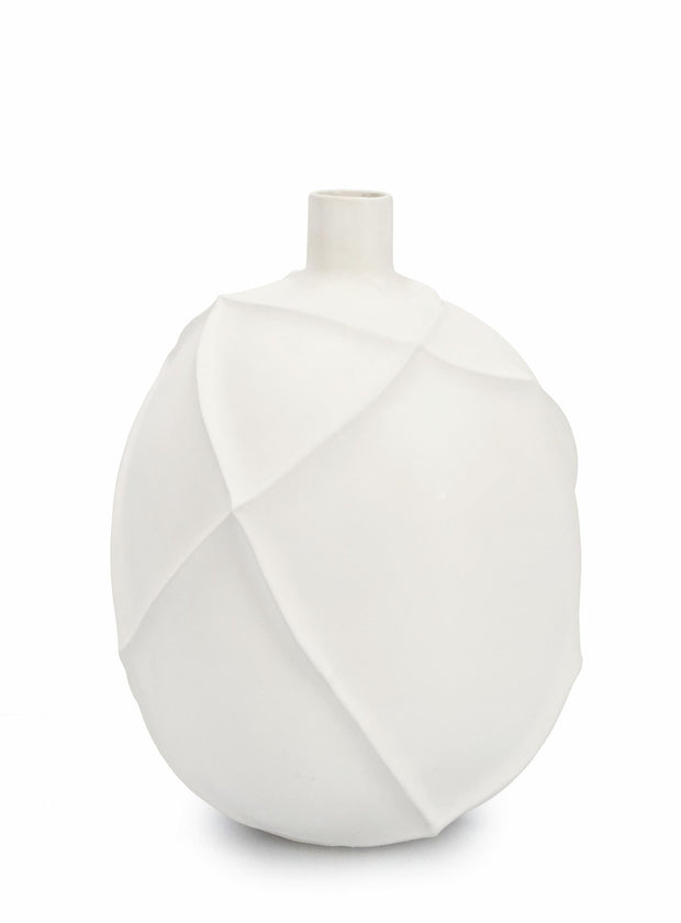 Bizzotto Vaso decorativo Ridged S Bianco