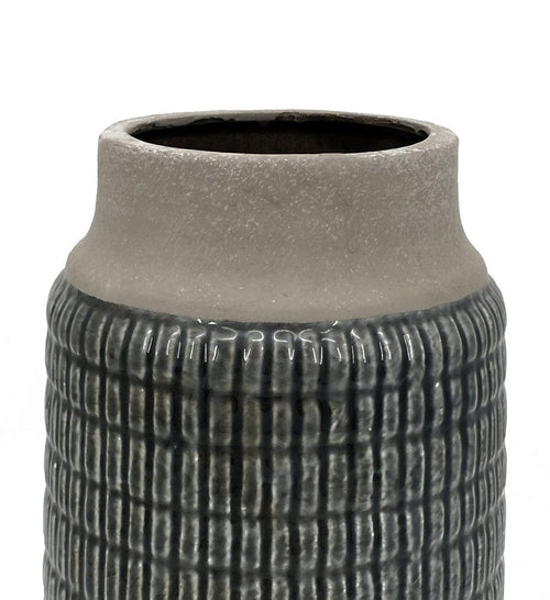 Vaso decorativo Tian Relief Grigio (1)
