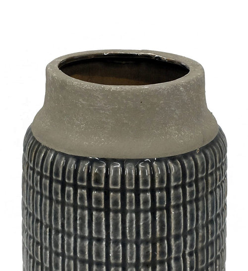 Vaso decorativo Tian Relief Piccola Grigio (1)